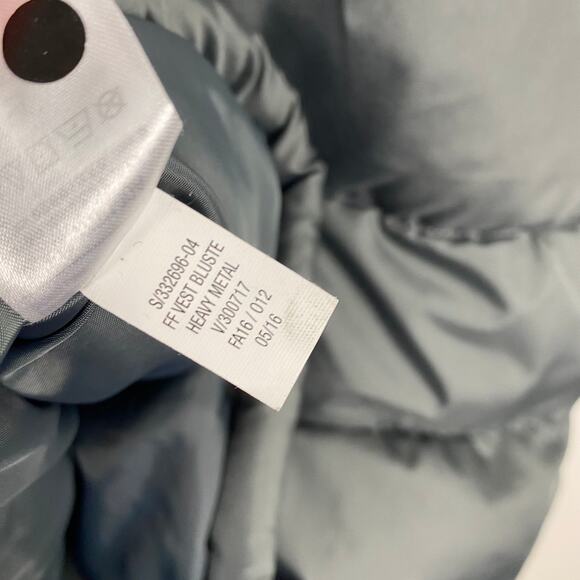 Old Navy Gray Puffer Vest Men's Full Zip in Heavy Metal Pockets Size Medium - Picture 7 of 7